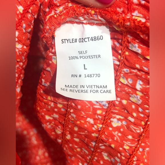 NWT Sienna Sky Puff Sleeve Off The Shoulder/Spaghetti Straps Blouse With Ruching - Picture 5 of 9